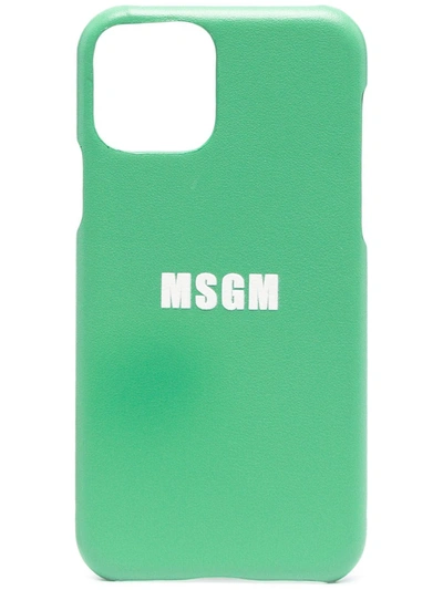 Msgm Logo-print Iphone 11 Pro Case In Green