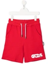 Gcds Teen Logo-print Jersey Shorts In Red