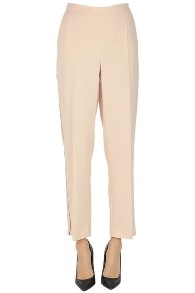 Max Mara Freccia Embellished Cady Trousers In Pale Pink