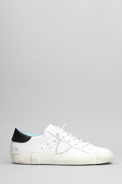 Philippe Model Prsx Leather Sneakers In White