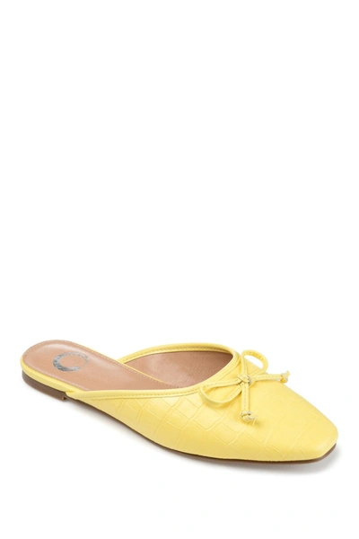 Journee Collection Journee Tammala Bow Detail Flat In Yellow