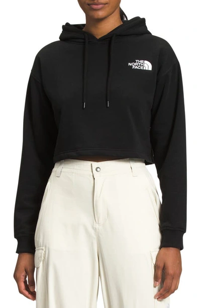 The North Face Trend Cropped Cotton Blend Hoodie In Black