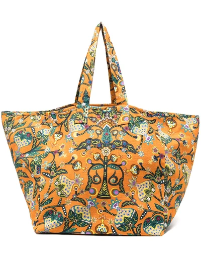 La Doublej Paisley Reversible Tote In Blue