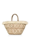 Kayu Lillian Embroidered Raffia Tote In Natural