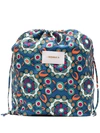 La Doublej Sack Kaleidoscope -print Silk-twill Drawstring Bag In Kaleidoscope Bluette
