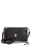 Rebecca Minkoff Darren Top Zip Leather Crossbody Bag In Black