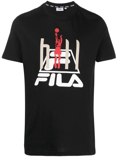 Fila Basketball Print T-shirt In Black