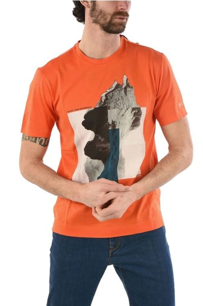Ermenegildo Zegna Men's Zz630xvu3726x1 Orange Cotton T-shirt