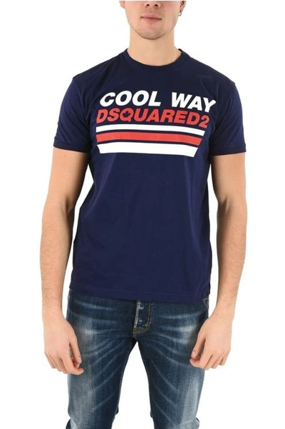 Dsquared2 Men's Blue Cotton T-shirt