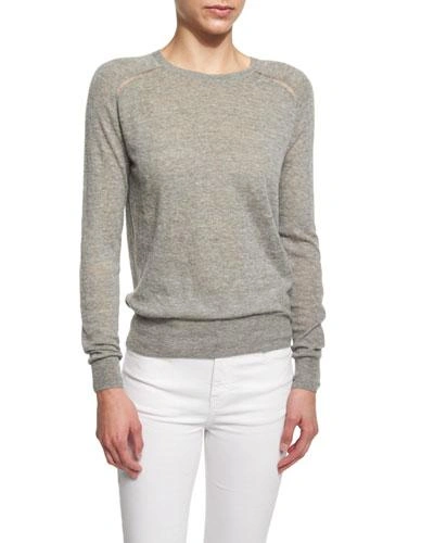 Isabel Marant Étoile Foty Burnout Long-sleeve Sweater, Gray In Grey
