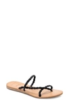 Dolce Vita Women's Dexla Woven Thong Sandals In Black Leather