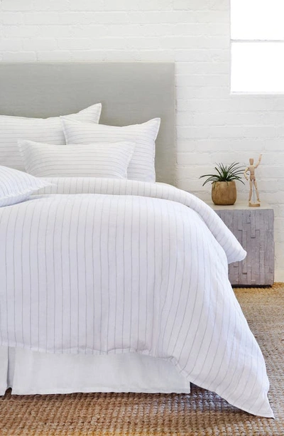 Pom Pom At Home Blake Striped Duvet Cover, Queen In White Ocean