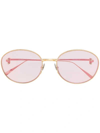 Doublet Thin-line Oval Tinted Sunglasses In Pink