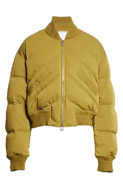 Bottega Veneta Crop Down Puffer Jacket In Marsh