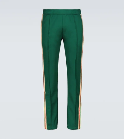 Wales Bonner Clarendon Side-stripe Jersey Track Pants In Emerald