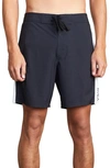 Rvca Apex Board Shorts In Black/ White
