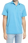 Vineyard Vines Stripe Sankaty Short Sleeve Performance Polo In Tide Blue