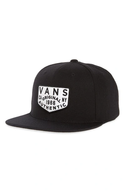 Vans Evers Snapback Baseball Cap In Black