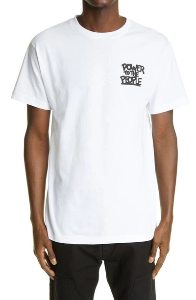 Adeshola Makinde Power To The People Cotton Graphic Tee In White