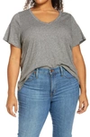 Madewell Whisper Cotton V-neck T-shirt In Iron