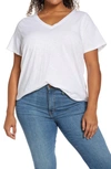 Madewell Whisper Cotton V-neck T-shirt In Optic White