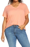 Madewell Whisper Cotton V-neck T-shirt In Coastal Coral