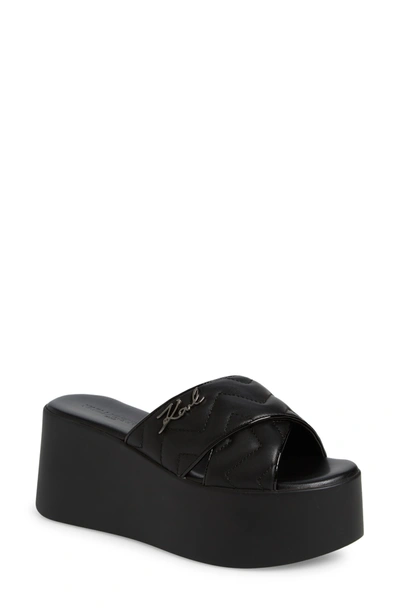 Karl Lagerfeld Ramona Platform Sandals Women's Shoes In Black