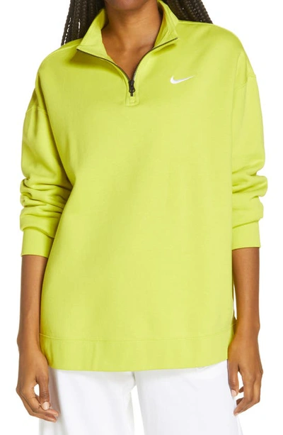 Nike Sportswear Quarter Zip Pullover In High Voltage/ White