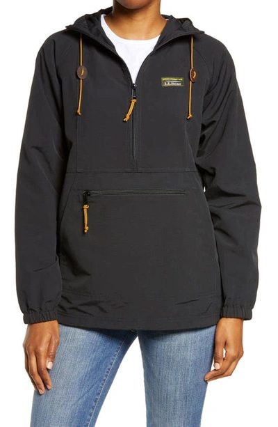 L.l.bean Mountain Classic Water Resistant Half Zip Anorak In Black