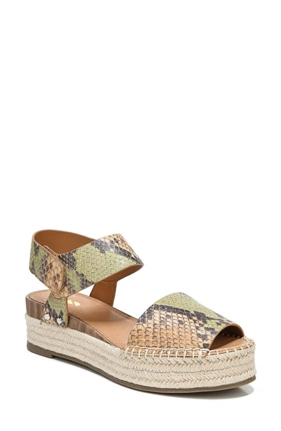 Sarto By Franco Sarto Oak Platform Wedge Espadrille In Beige Multi Leather