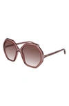 Chloé 58mm Gradient Round Sunglasses In Pink/ Orange Gradient