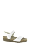 Naot Vivian Wedge Sandal In White Pearl/ Glass Silver