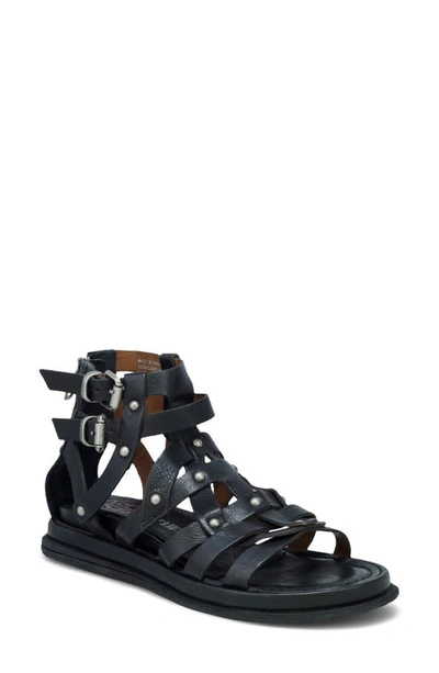 A.s.98 A.s 98 Payne Strappy Sandal In Black Leather