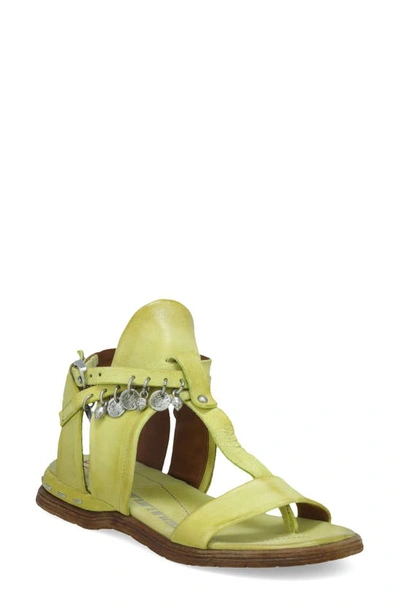 A.s.98 Madero Ankle Strap Sandal In Yellow Leather