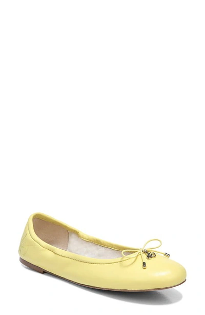 Sam Edelman Felicia Flat In Canary Yellow Leather