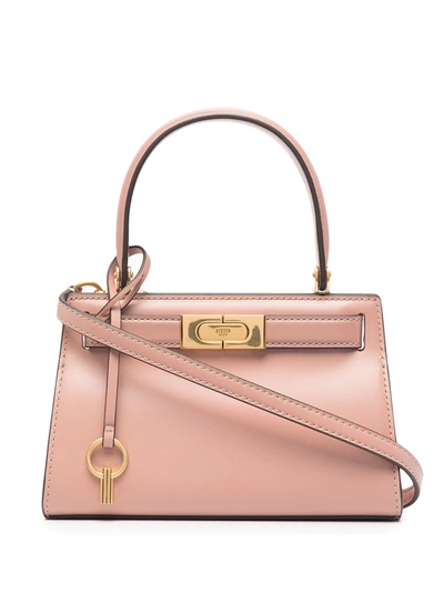 Tory Burch Petite Lee Radziwill Leather Double Bag In Mallow
