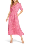 Bb Dakota X Steve Madden The Floral Education Midi Dress In Raspberry