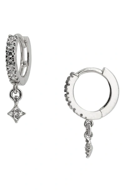 Set & Stones Grace Huggie Hoop Earrings In Silver