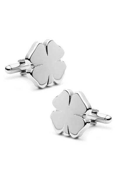 Cufflinks, Inc Four Leaf Clover Cuff Links In Silver