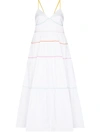 Staud Cleo Sleeveless Tiered Dress In White