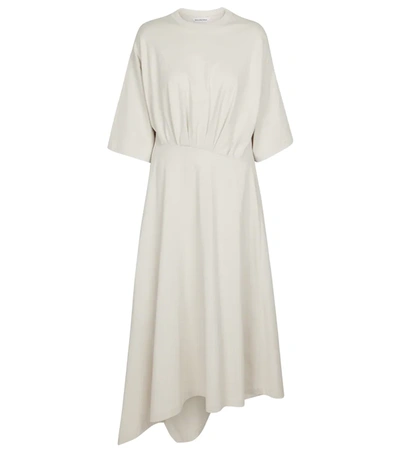 Balenciaga Women's Cotton Jersey Wrap-effect Midi T-shirt Dress In Grey