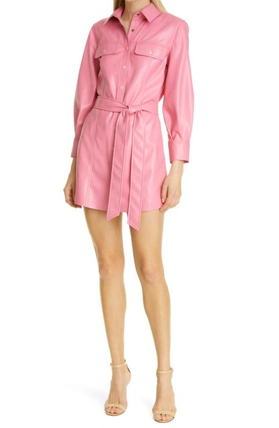 alice and olivia pink faux leather dress Alice + Olivia Daven Mini Dress, 8 / Red