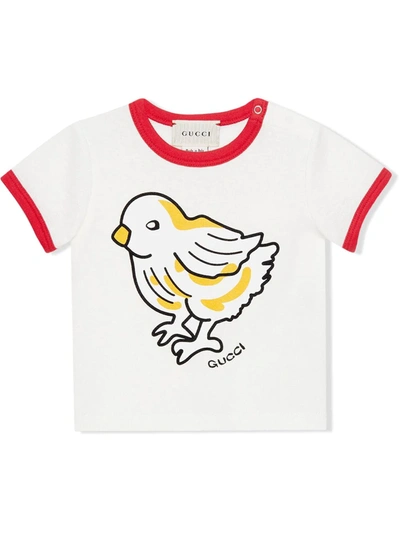 Gucci Babies' Chick-print T-shirt In White