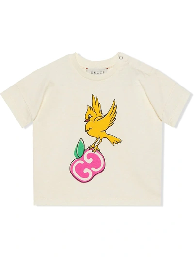Gucci Baby Gg Apple Print T-shirt In White