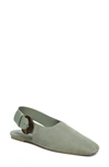Vince Cadot Mixed Leather Slingback Flats In White Sage