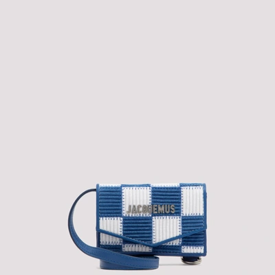 Jacquemus 'le Porte Azur' Knit Flap Bag In Blue