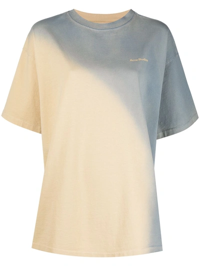 Acne Studios + Net Sustain Oversized Ombré Organic Cotton-jersey T-shirt In Pastel Yellow
