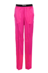 Tom Ford Velvet-trimmed Stretch-silk Satin Pants In Pink