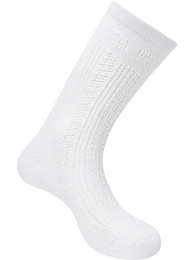 Fendi Open-knit Socks In Blanc