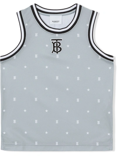 Burberry Kids Star And Monogram Tank Top (3-14 Years) In Grey